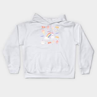 Kawaii Unicorn + Rainbow + Candy Kids Hoodie